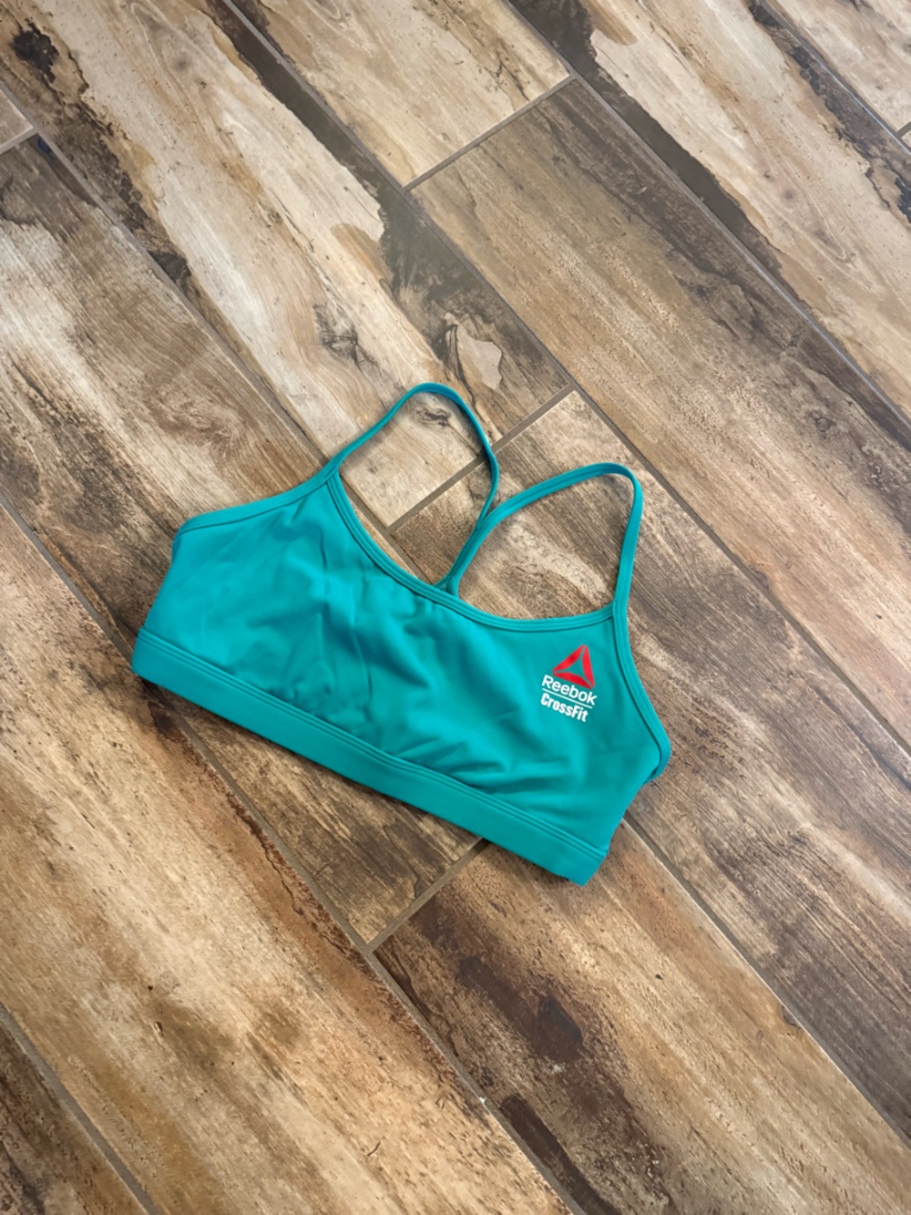 Reebok Teal Sports Bra with CrossFit Logo